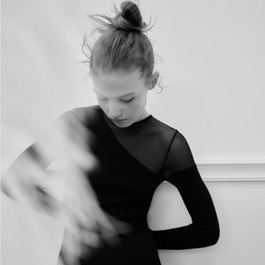 Zara combination seamless mini dress XS-S black